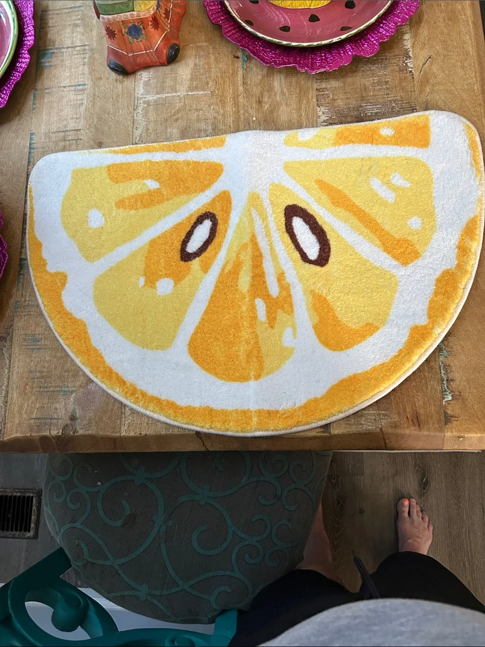 Yellow Lemon Slice Decorative Bath Mat - Brand: